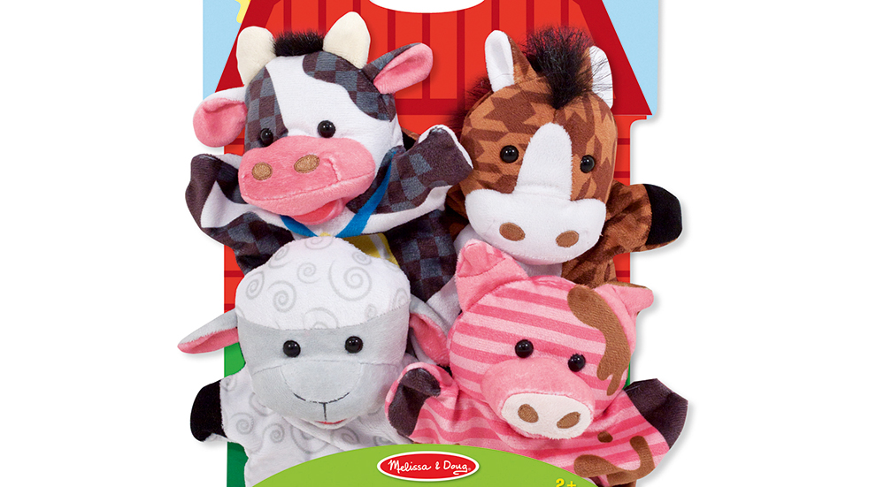 The best travel toys for kids: Melissa & Doug Farm Friends hand puppets
